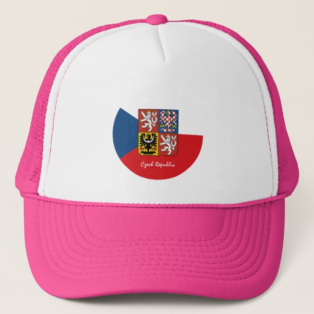 Czech flag, Emblem & Czech Republic fashion /sport Trucker Hat (Front)