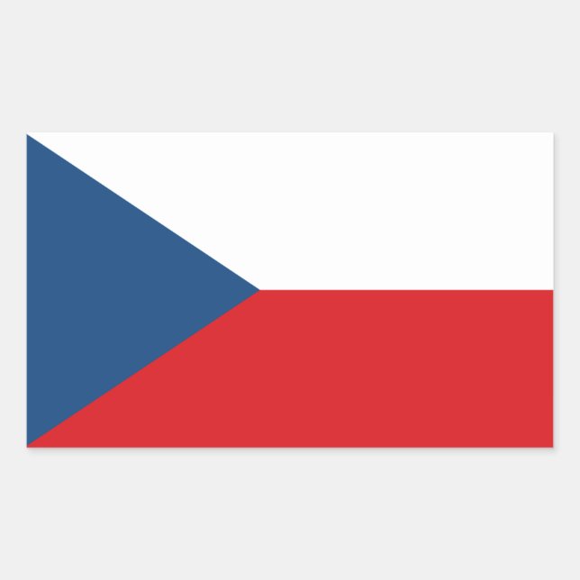 Czech Flag, Flag of Czech Republic Rectangular Sticker (Front)