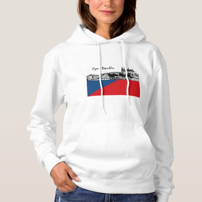 Czech Flag Hoodie, Czechia, Prague / Hradcany Hoodie (Front)