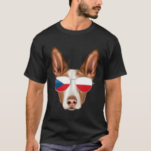 Czech Flag Ibizan Hound Dog Czech Republic Pocket T-Shirt