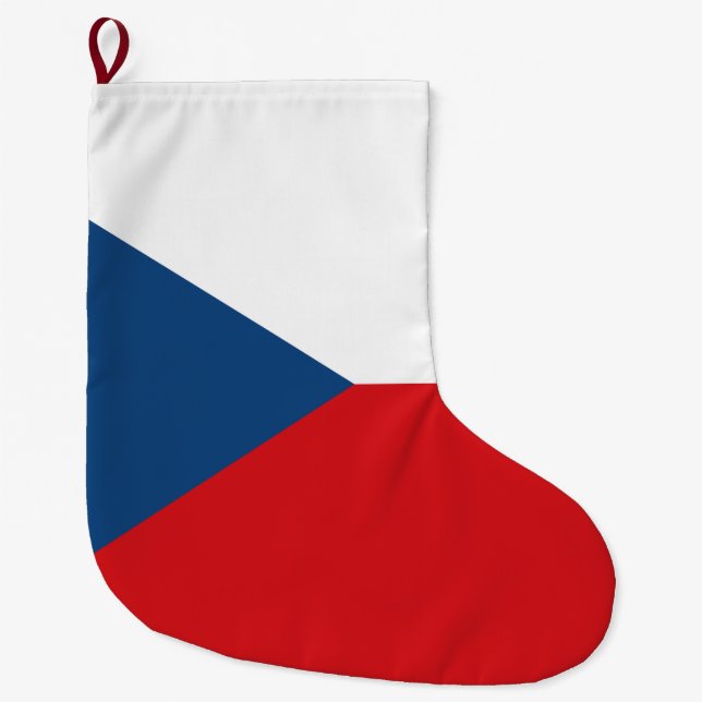Czech Flag Large Christmas Stocking (Front)