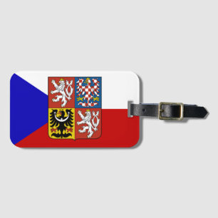 Czech flag luggage tag