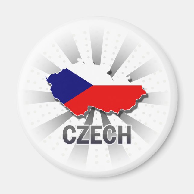 Czech Flag Map 2.0 Magnet (Front)