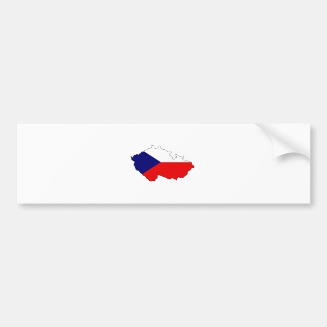 Czech Flag Map full size Bumper Sticker (Front)