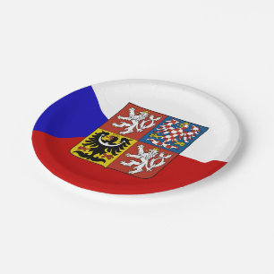 Czech flag paper plate