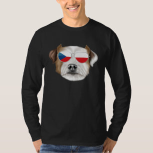 Czech Flag Parson Russell Terrier Dog Czech Republ T-Shirt