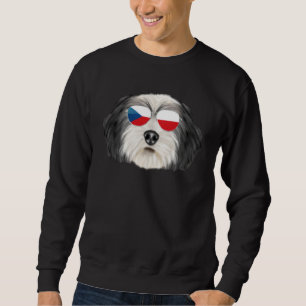 Czech Flag Polish Lowland Sheepdog Dog Czech Repub Sweatshirt