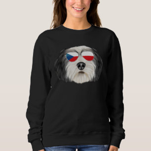 Czech Flag Polish Lowland Sheepdog Dog Czech Repub Sweatshirt