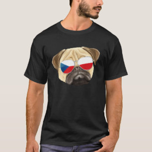 Czech Flag Pug Dog Czech Republic Pocket T-Shirt