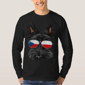 Czech Flag Scottish Terrier Dog Czech Republic Poc T-Shirt