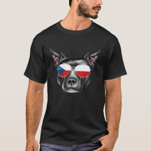 Czech Flag Staffordshire Bull Terrier Czech Republ T-Shirt