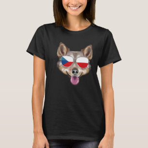 Czech Flag Swedish Vallhund Dog Czech Republic Poc T-Shirt