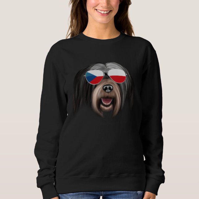 Czech Flag Tibetan Terrier Dog Czech Republic Pock Sweatshirt (Front)