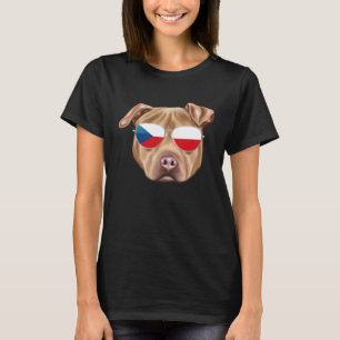 Czech Flag Usa Staffordshire Terrier Czech Republi T-Shirt