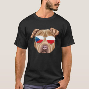 Czech Flag Usa Staffordshire Terrier Czech Republi T-Shirt