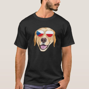 Czech Flag Yellow Labrador Retriever Czech Republi T-Shirt