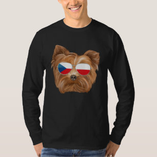 Czech Flag Yorkshire Terrier Dog Czech Republic Po T-Shirt