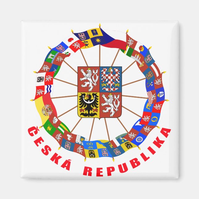 Czech Flags Pinwheel Magnet (Front)