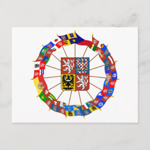 Czech Flags Pinwheel Postcard