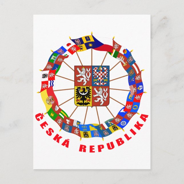 Czech Flags Pinwheel Postcard (Front)