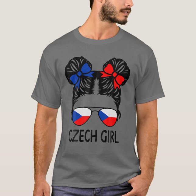 Czech Girl Messy Hair Czech Republic Pride Womens T-Shirt (Front)