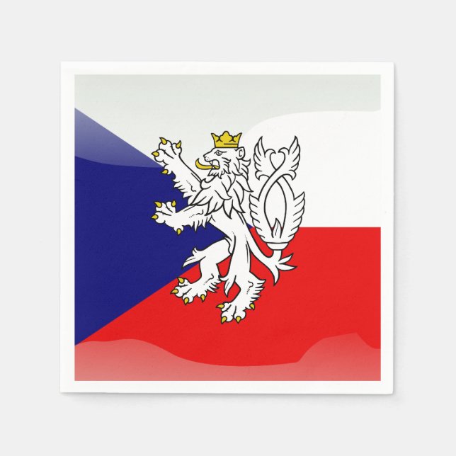Czech glossy flag napkin (Front)