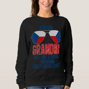 Czech Grandma Czech Republic Flag Sunglasses Mothe Sweatshirt