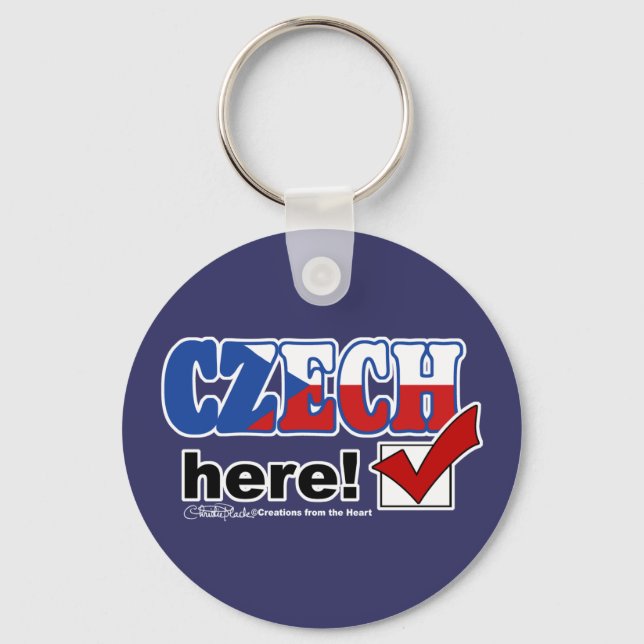 Czech Here (Dark) Key Ring (Front)
