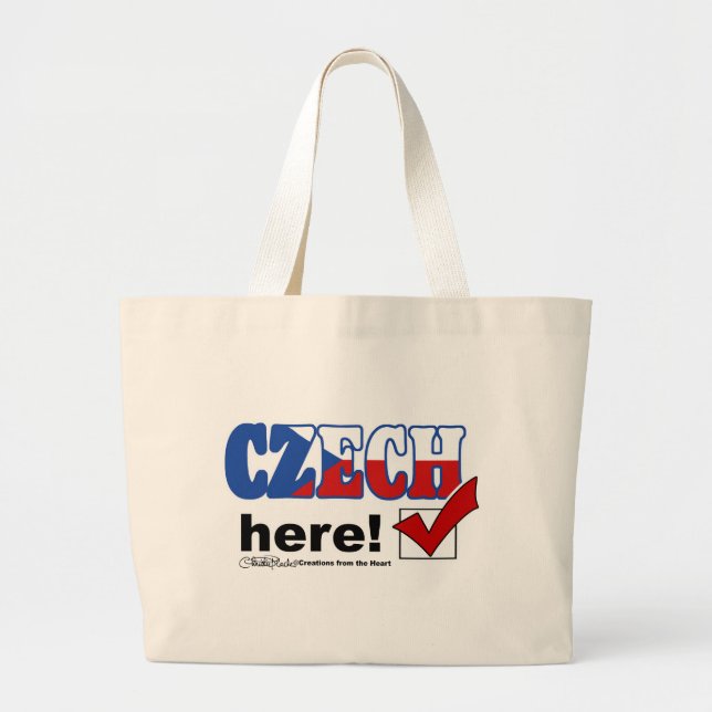 Czech Here (light) Large Tote Bag (Front)