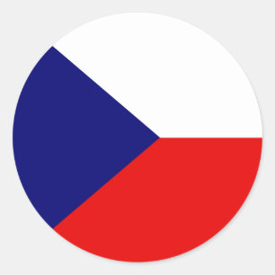 Czech High quality Flag Classic Round Sticker