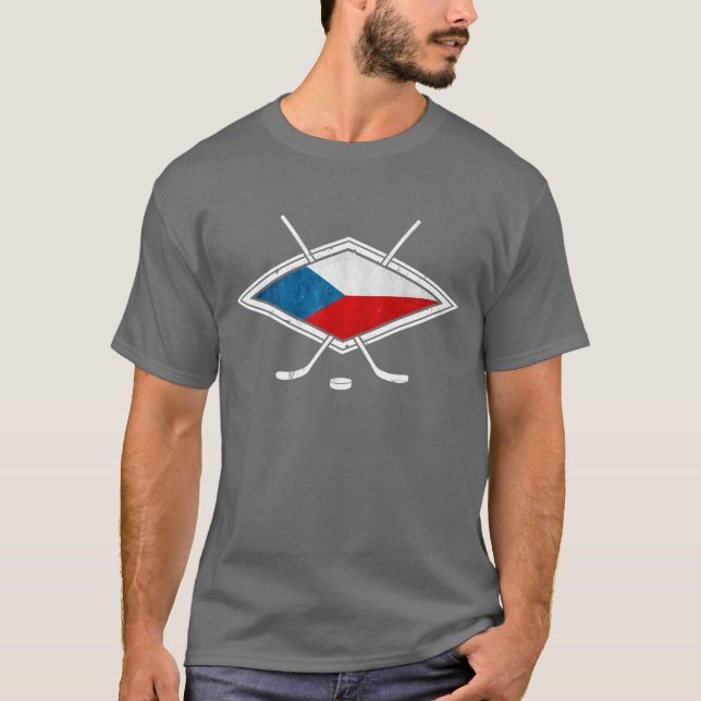 Czech Hockey Flag Logo český T-Shirt (Front)
