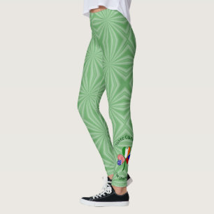 Czech Ireland USA Shamrock Flag Personalised  Leggings