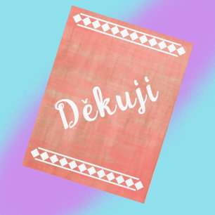 Czech Language Thank You Postcard