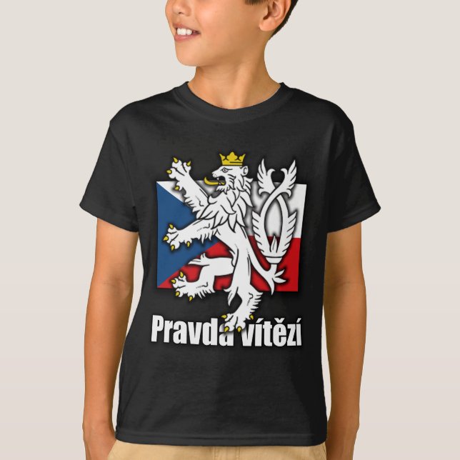 Czech Lion Coat of Arms Flag T-Shirt (Front)