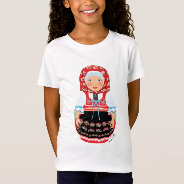 Czech Matryoshka Girls' T-Shirt (Front)