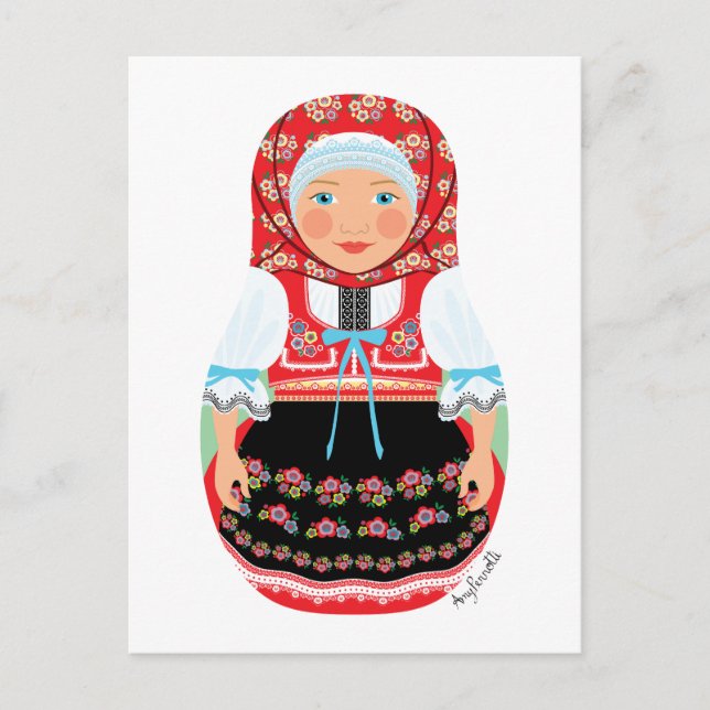 Czech Matryoshka Postcard (Front)