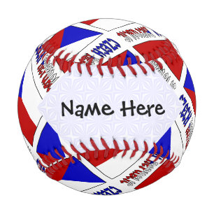 Czech Republic and Chech Flag Tiled with Your Name Baseball