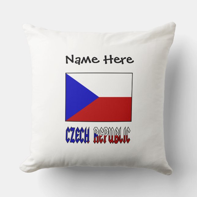 Czech Republic and Czech Flag Personalised  Cushion (Front)