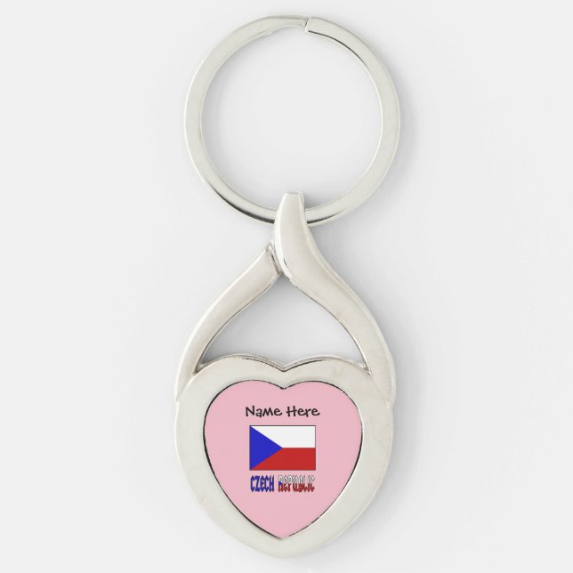 Czech Republic and Czech Flag Personalised  Key Ring (Front)