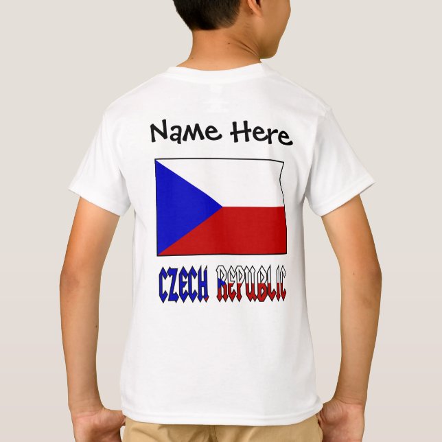 Czech Republic and Czech Flag Personalised  T-Shirt (Back)