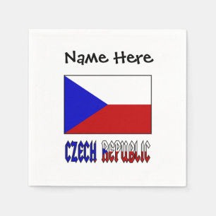 Czech Republic and Flag Personalised Napkin