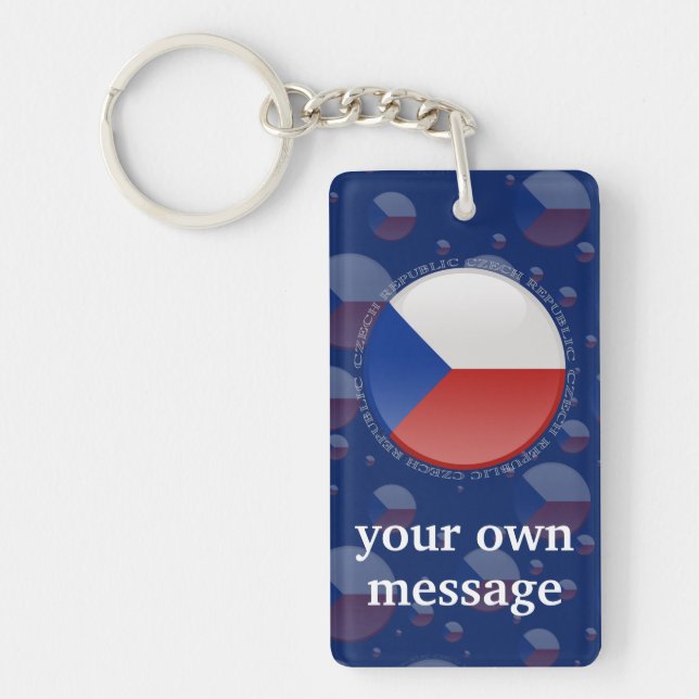 Czech Republic Bubble Flag Key Ring (Front)