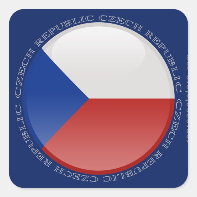 Czech Republic Bubble Flag Square Sticker (Front)