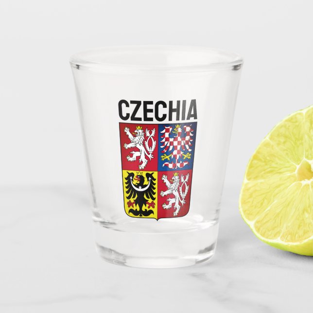 Czech Republic coat of arms Shot Glass (Front)