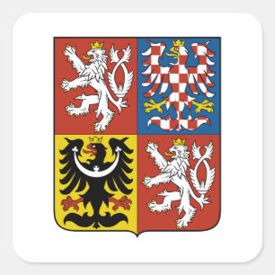 czech republic country coat arms symbol emblem fla square sticker