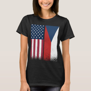Czech Republic  Czech American Flags Proud USA T-Shirt
