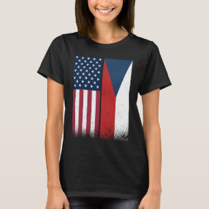 Czech Republic  Czech American Flags Proud USA T-Shirt
