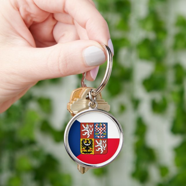 Czech Republic & Czech Flag fashion /sports fans K Key Ring (Hand)