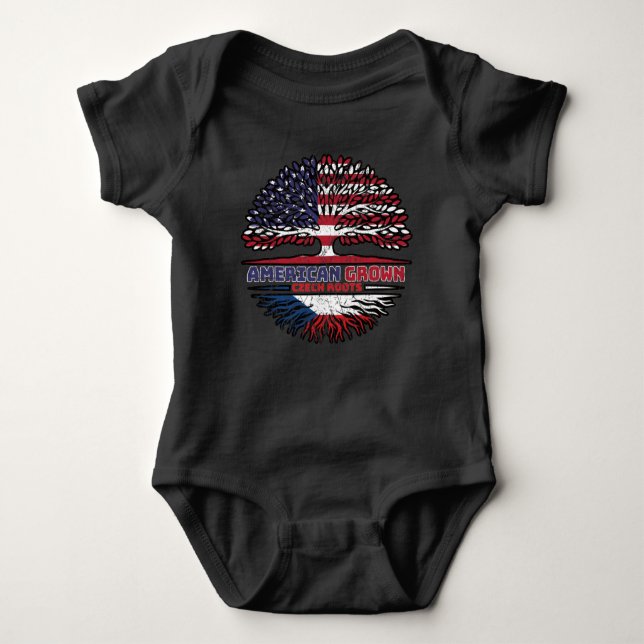 Czech Republic Czech US American USA United States Baby Bodysuit (Front)