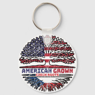 Czech Republic Czech US American USA United States Key Ring